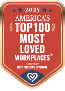 Top 100 most loved workplaces badge
